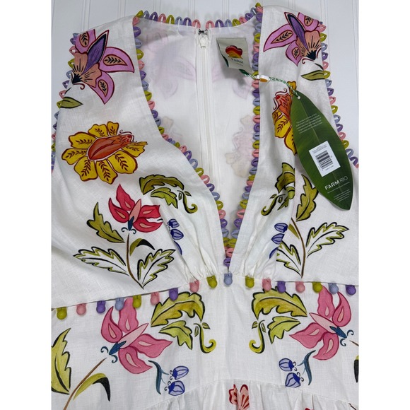 NWT Farm Rio Maxi Dress Sleeveless Tiered V Neck Floral Boho Resort - Picture 13 of 16